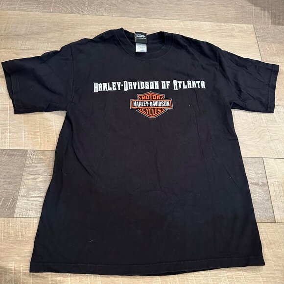 HARLEY DAVIDSON OF ATLANTA MENS BLACK MEDIUM - Picture 1 of 9